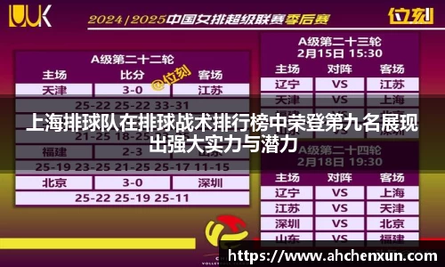 上海排球队在排球战术排行榜中荣登第九名展现出强大实力与潜力